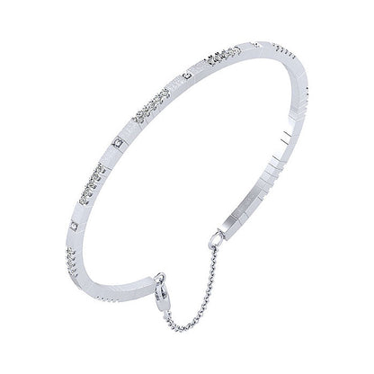 14k White Gold Diamond Bangle