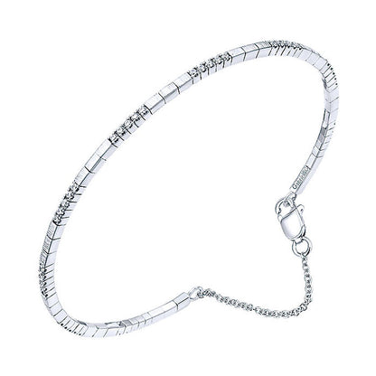 14k White Gold Diamond Bangle