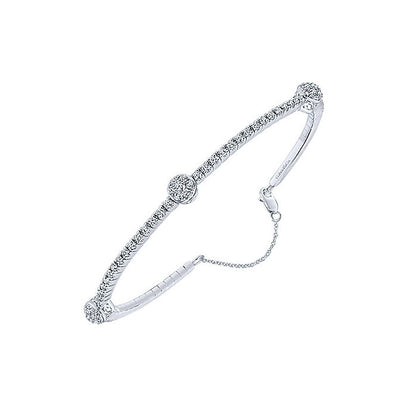 14k White Gold Diamond Bangle