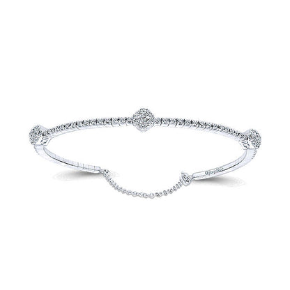 14k White Gold Diamond Bangle