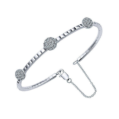 14k White Gold Diamond Bangle