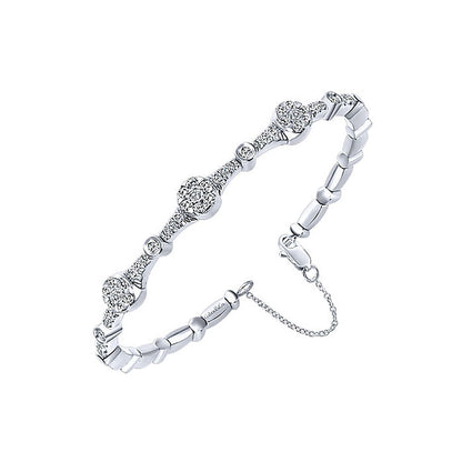 14k White Gold Diamond Bangle