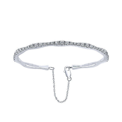 14k White Gold Diamond Bangle