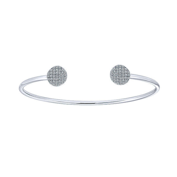 14k White Gold Diamond Bangle