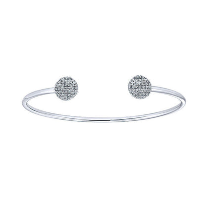 14k White Gold Diamond Bangle