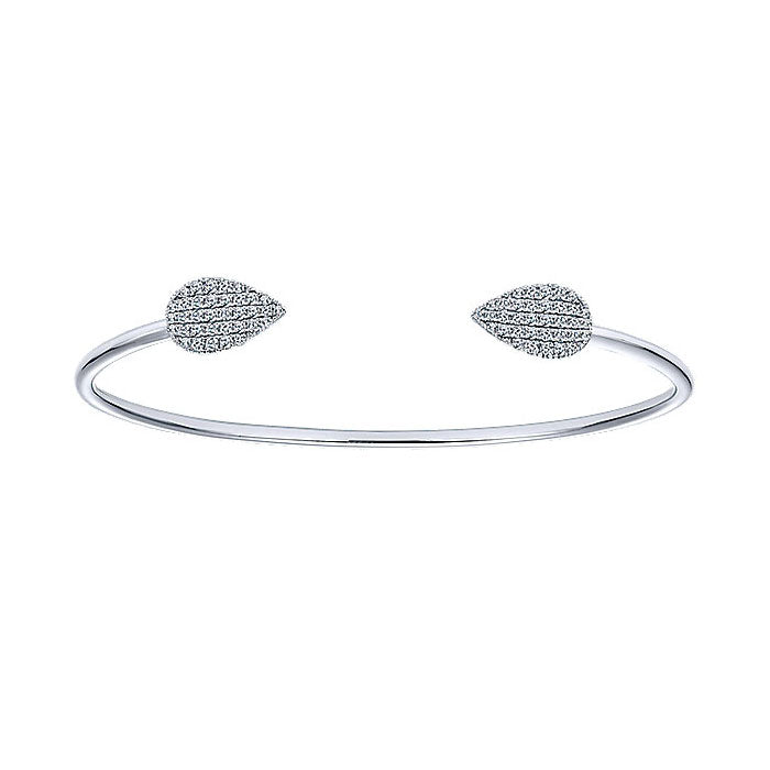 14k White Gold Diamond Bangle