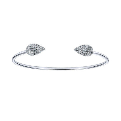 14k White Gold Diamond Bangle