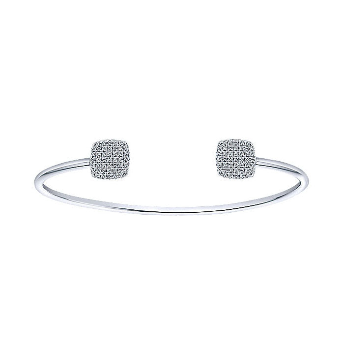 14k White Gold Diamond Bangle