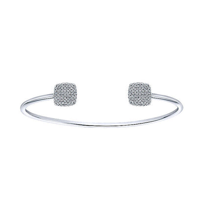 14k White Gold Diamond Bangle