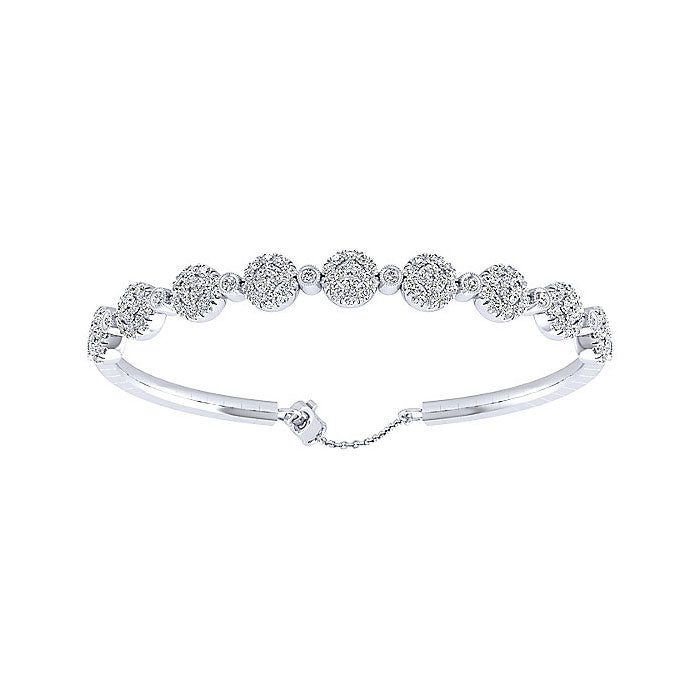 14k White Gold Diamond Bangle