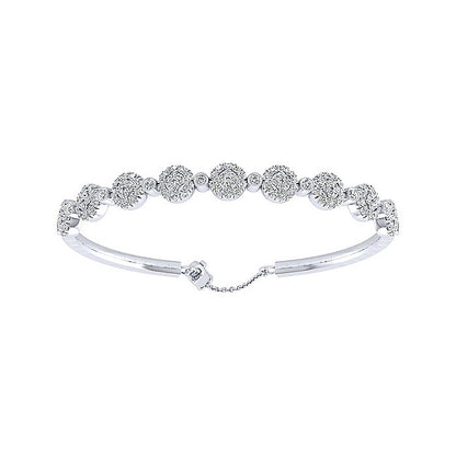 14k White Gold Diamond Bangle