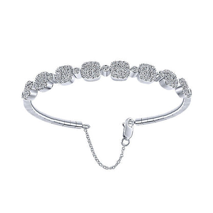 14k White Gold Diamond Bangle