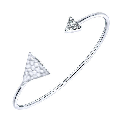 14k White Gold Diamond Bangle