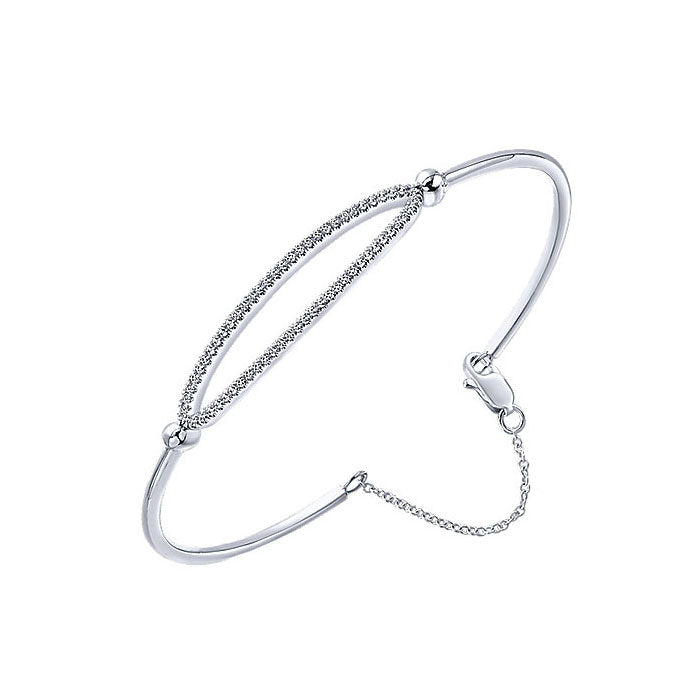 14k White Gold Diamond Bangle