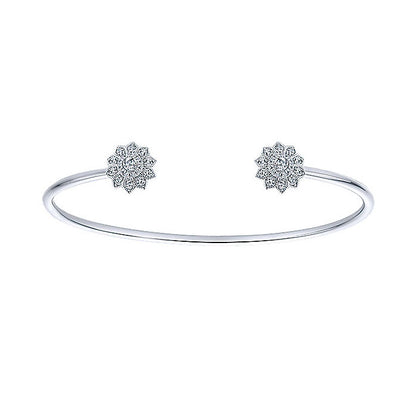14k White Gold Diamond Bangle
