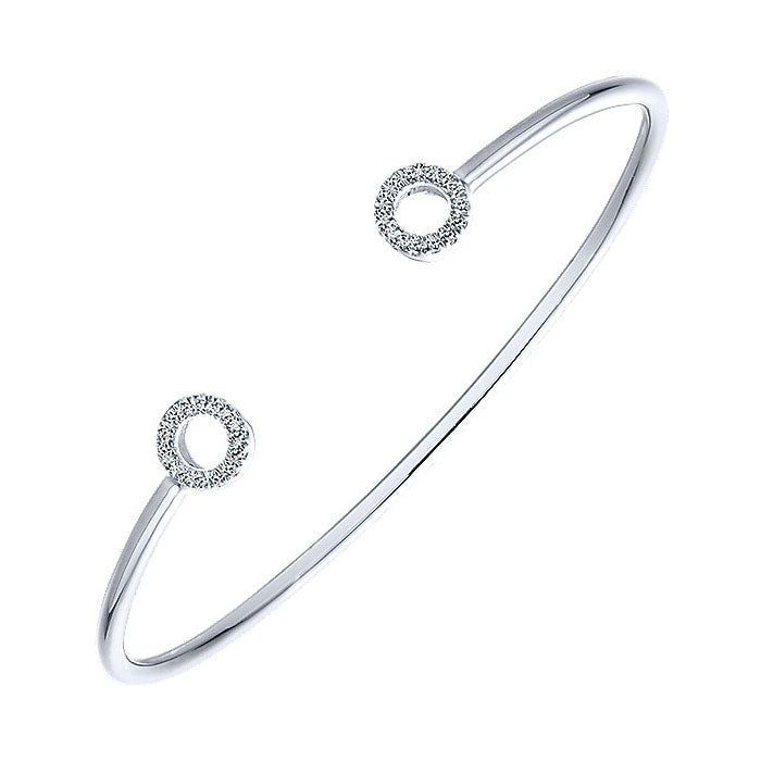 14k White Gold Diamond Bangle