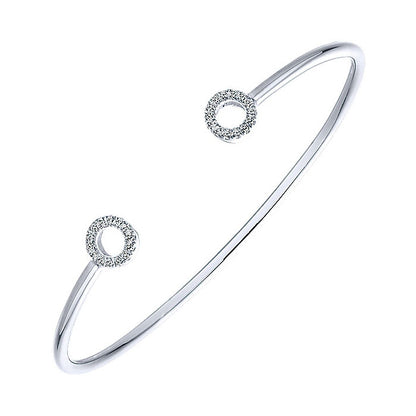 14k White Gold Diamond Bangle