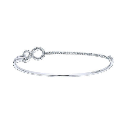 14k White Gold Diamond Bangle