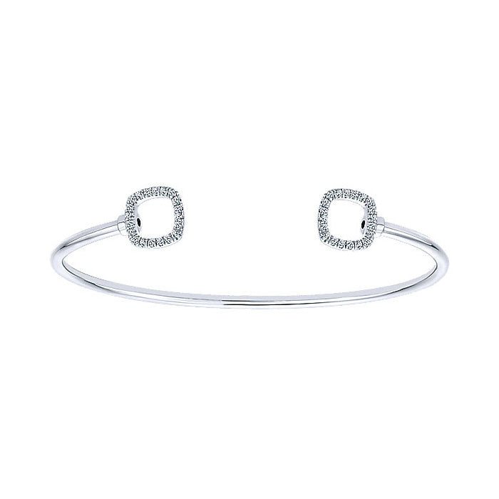 14k White Gold Diamond Bangle