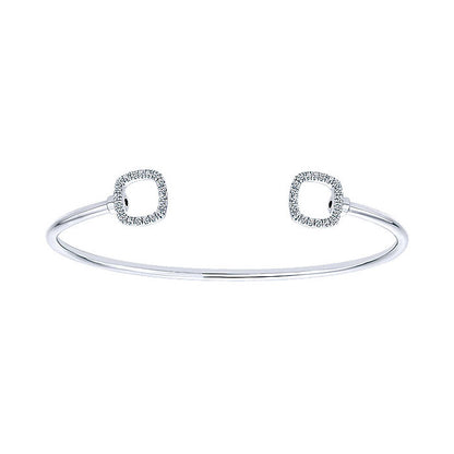 14k White Gold Diamond Bangle