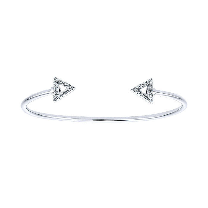 14k White Gold Diamond Bangle