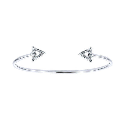 14k White Gold Diamond Bangle