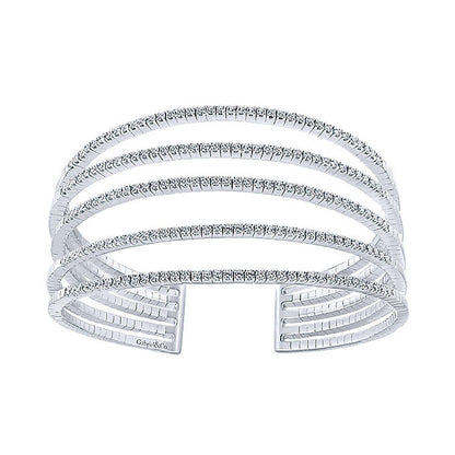 14k White Gold Diamond Bangle