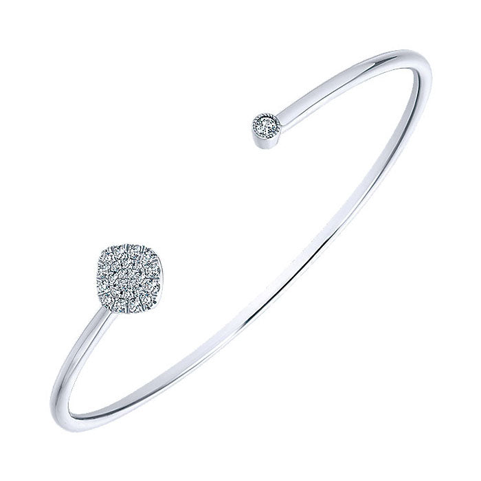 14k White Gold Diamond Bangle