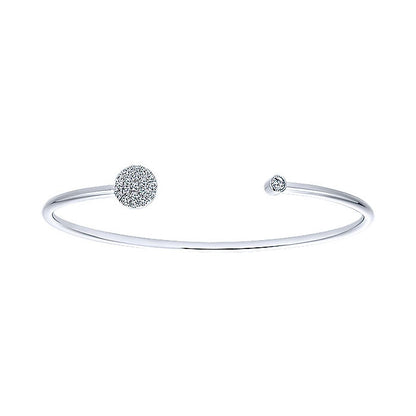14k White Gold Diamond Bangle
