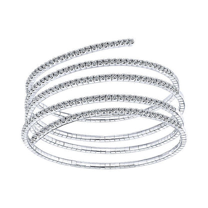 14k White Gold Diamond Bangle