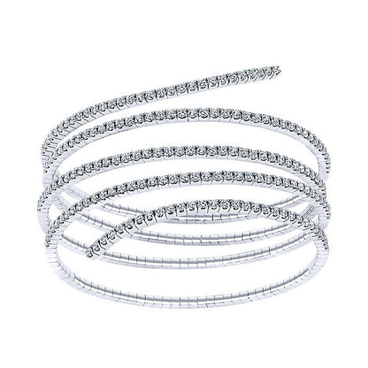 14k White Gold Diamond Bangle