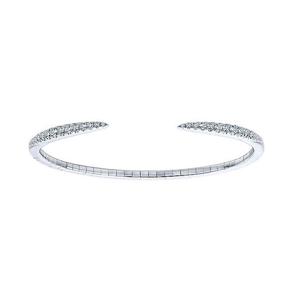 14k White Gold Diamond Bangle