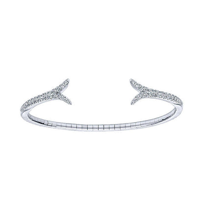 14k White Gold Diamond Bangle