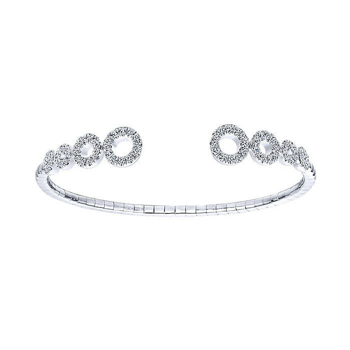 14k White Gold Diamond Bangle