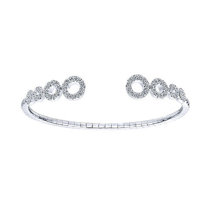 14k White Gold Diamond Bangle