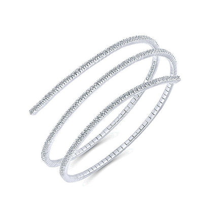 14k White Gold Diamond Bangle