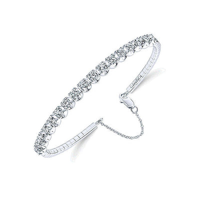 14k White Gold Diamond Bangle