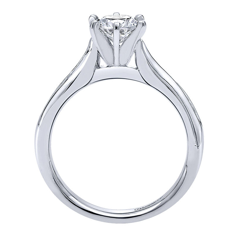 Engagement Ring 14k White Gold Diamond Bypass