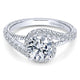 Engagement Ring 14k White Gold Diamond Bypass