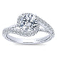 Engagement Ring 14k White Gold Diamond Bypass