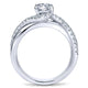 Engagement Ring 14k White Gold Diamond Bypass