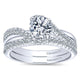Engagement Ring 14k White Gold Diamond Bypass