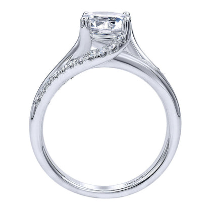 Engagement Ring 14k White Gold Diamond Bypass