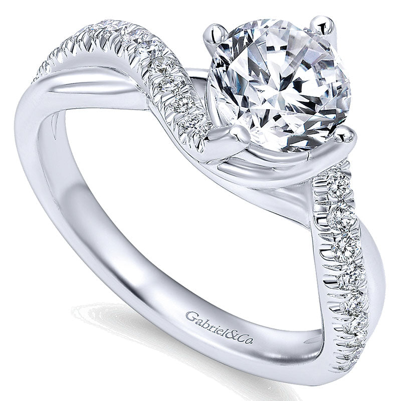 14K White Gold Diamond Bypass 14K White Gold Engagement Ring ER10258W44Jj