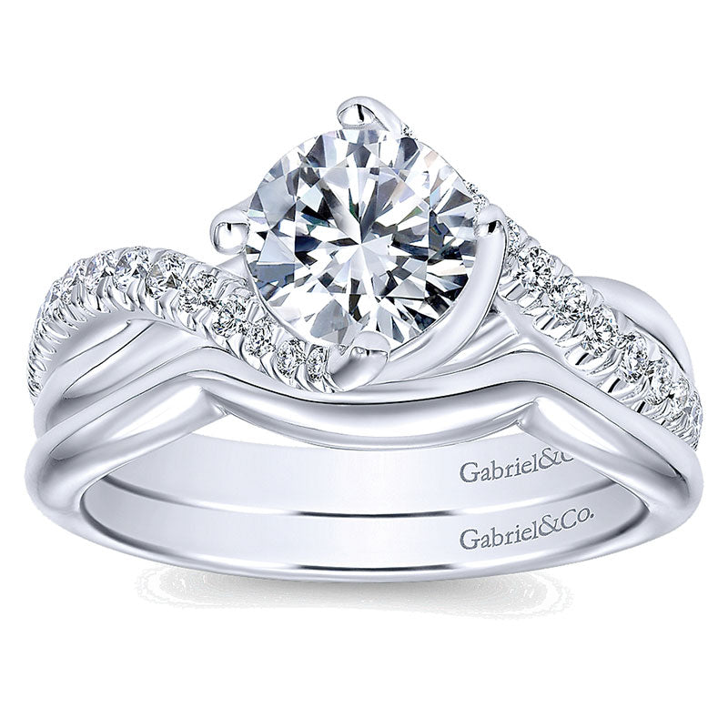 14K White Gold Diamond Bypass 14K White Gold Engagement Ring ER10258W44Jj