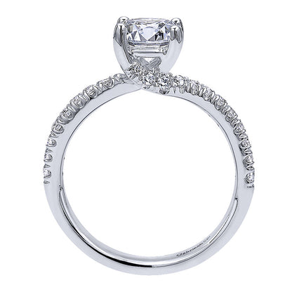 Engagement Ring 14k White Gold Diamond Bypass