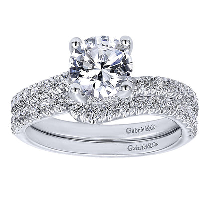 Engagement Ring 14k White Gold Diamond Bypass