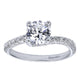Engagement Ring 14k White Gold Diamond Bypass