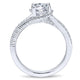 Engagement Ring 14k White Gold Diamond Bypass