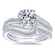 Engagement Ring 14k White Gold Diamond Bypass